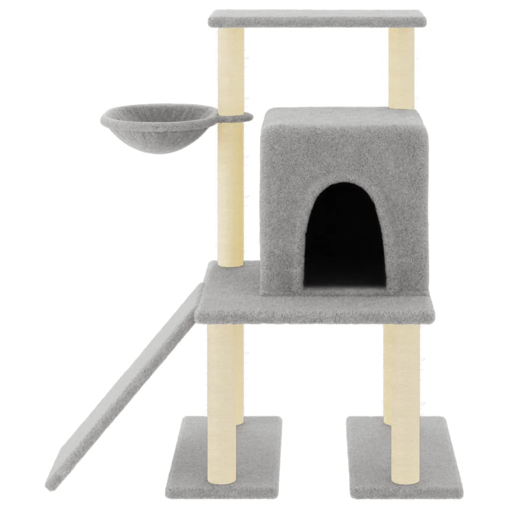 Albero per Gatti con Tiragraffi in Sisal Grigio Chiaro 96,5 cm — miniatura 3 di 7
