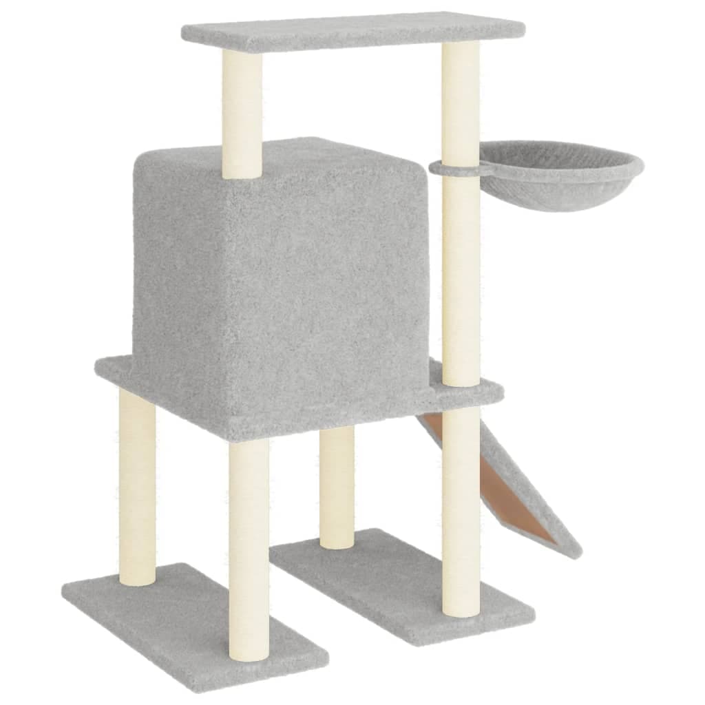 Albero per Gatti con Tiragraffi in Sisal Grigio Chiaro 96,5 cm — miniatura 4 di 7