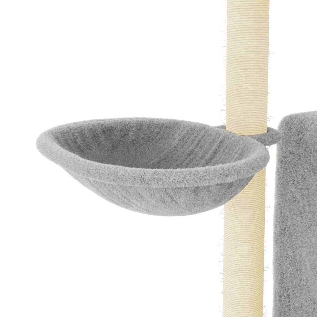 Albero per Gatti con Tiragraffi in Sisal Grigio Chiaro 96,5 cm — miniatura 6 di 7