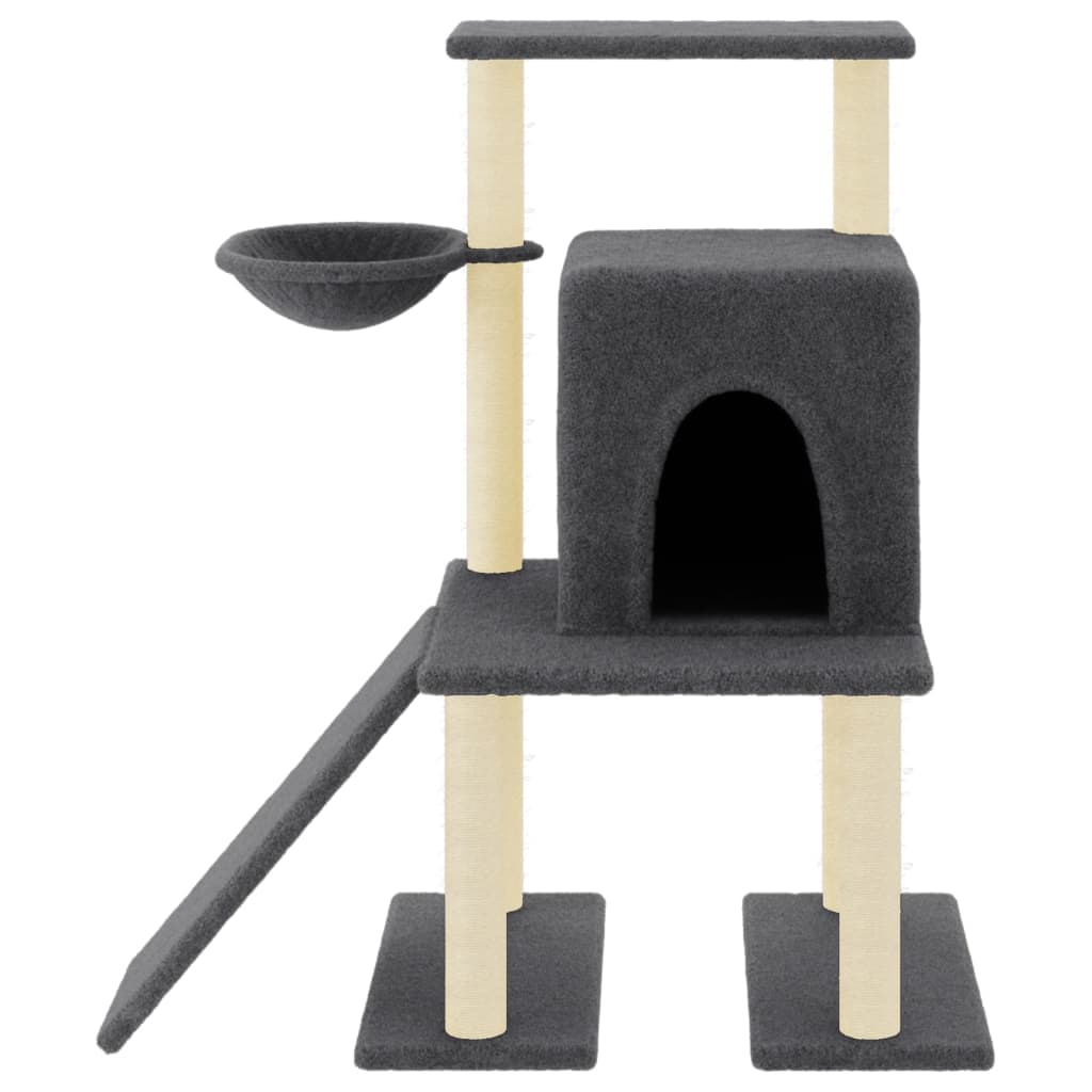 Albero per Gatti con Tiragraffi in Sisal Grigio Scuro 96,5 cm — miniatura 3 di 7