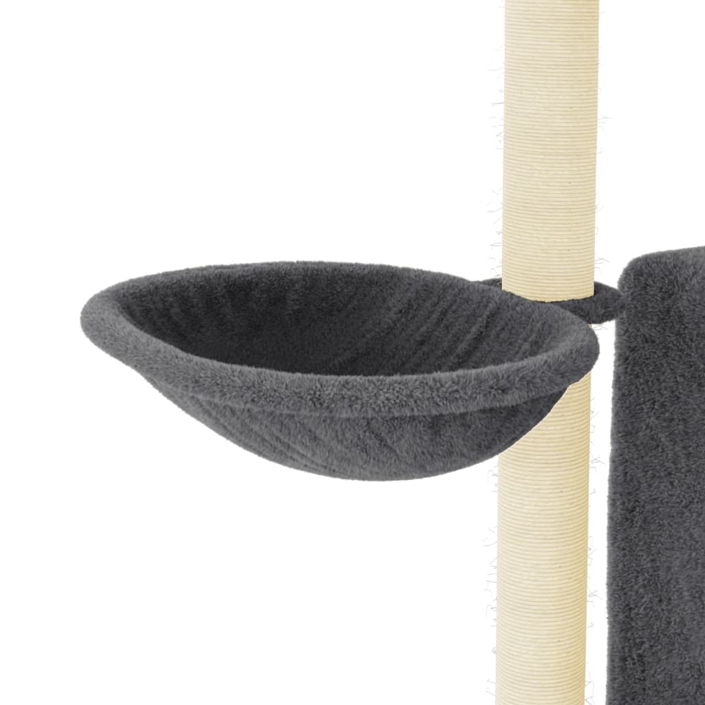 Albero per Gatti con Tiragraffi in Sisal Grigio Scuro 96,5 cm — miniatura 6 di 7