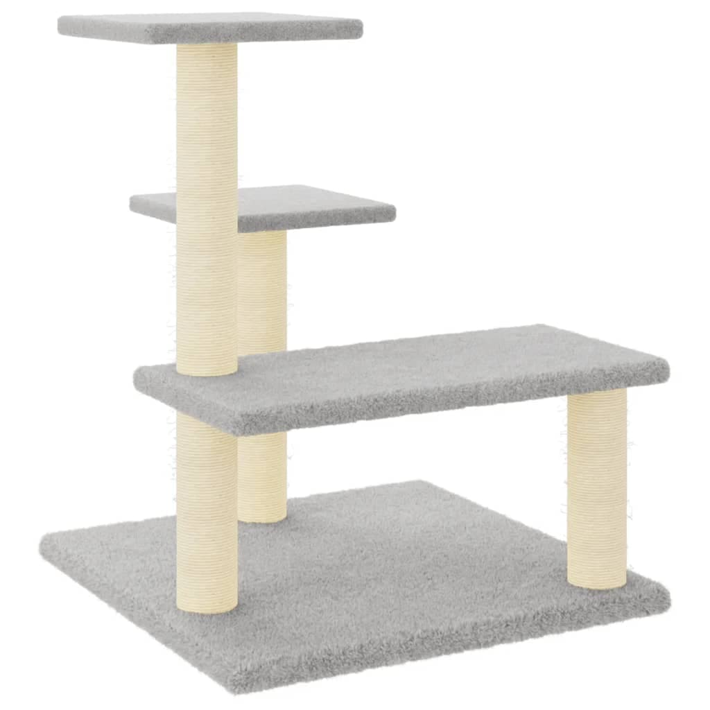 Albero per Gatti con Tiragraffi in Sisal Grigio Chiaro 61 cm — miniatura 2 di 6