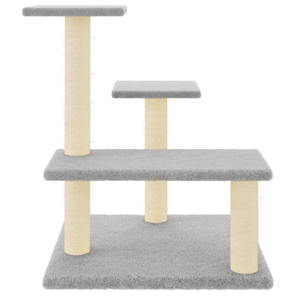 Albero per Gatti con Tiragraffi in Sisal Grigio Chiaro 61 cm — miniatura 3 di 6