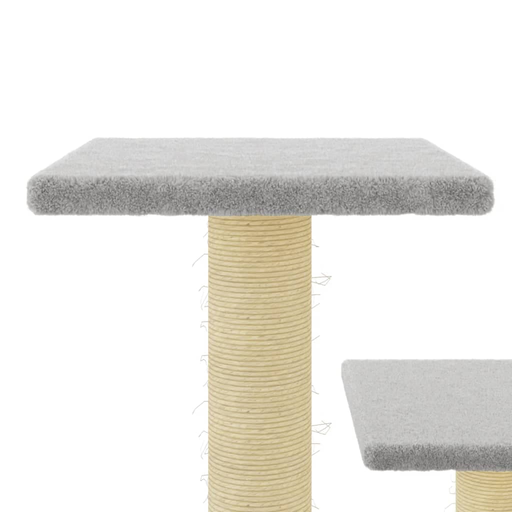 Albero per Gatti con Tiragraffi in Sisal Grigio Chiaro 61 cm — miniatura 5 di 6