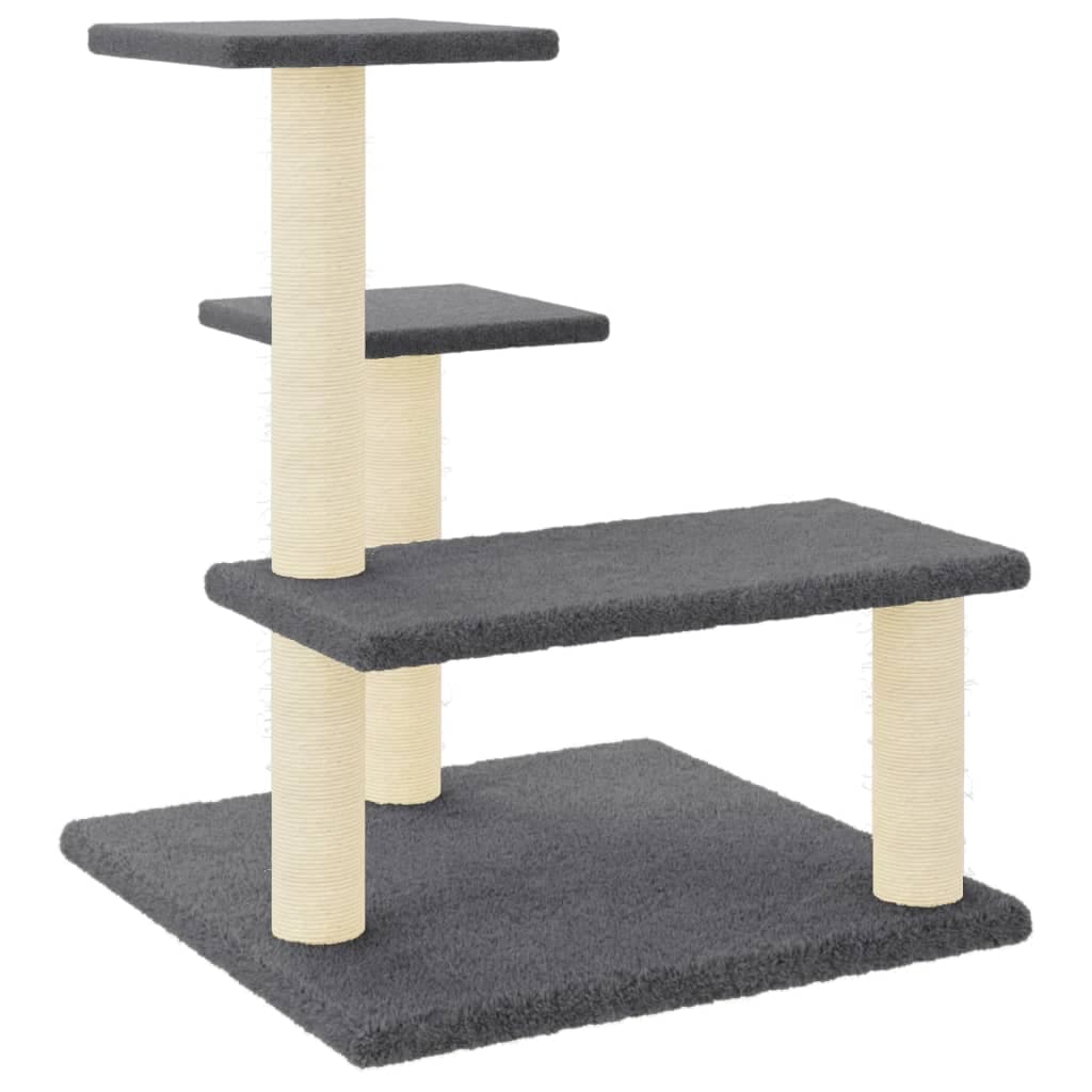 Albero per Gatti con Tiragraffi in Sisal Grigio Scuro 61 cm — miniatura 2 di 6