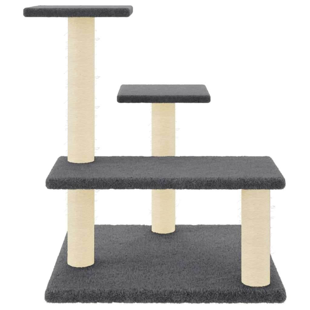 Albero per Gatti con Tiragraffi in Sisal Grigio Scuro 61 cm — miniatura 3 di 6