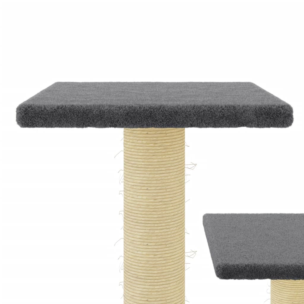 Albero per Gatti con Tiragraffi in Sisal Grigio Scuro 61 cm — miniatura 5 di 6