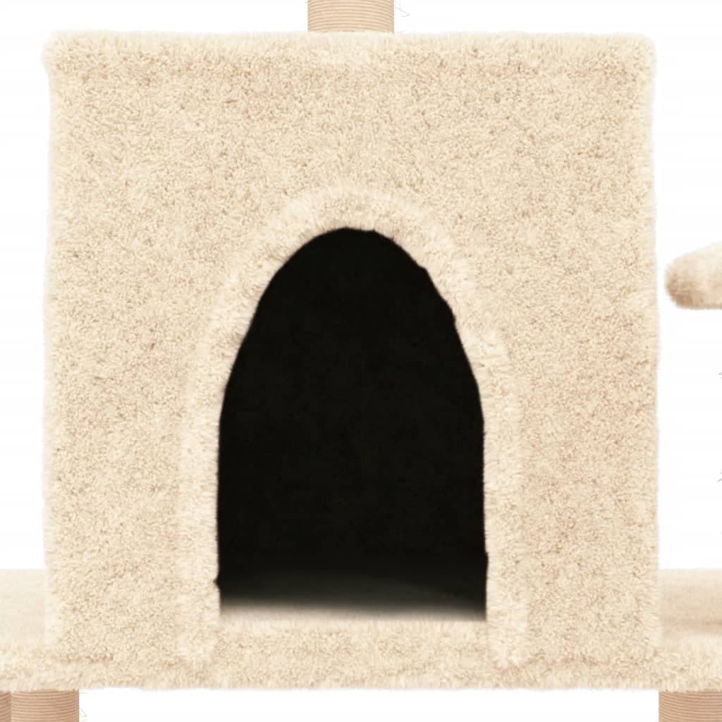 Albero per Gatti con Tiragraffi in Sisal Crema 122 cm — miniatura 6 di 7