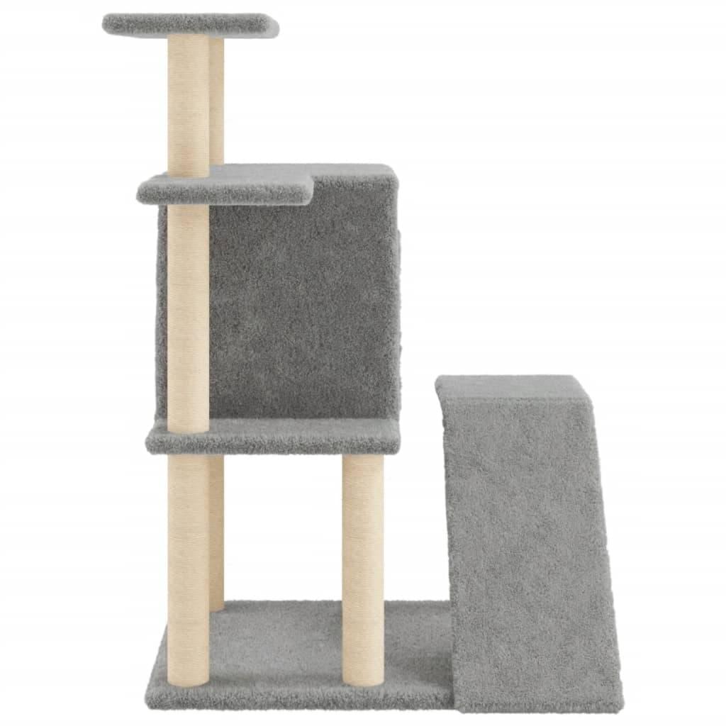 Albero per Gatti con Tiragraffi in Sisal Grigio Chiaro 97 cm — miniatura 4 di 7