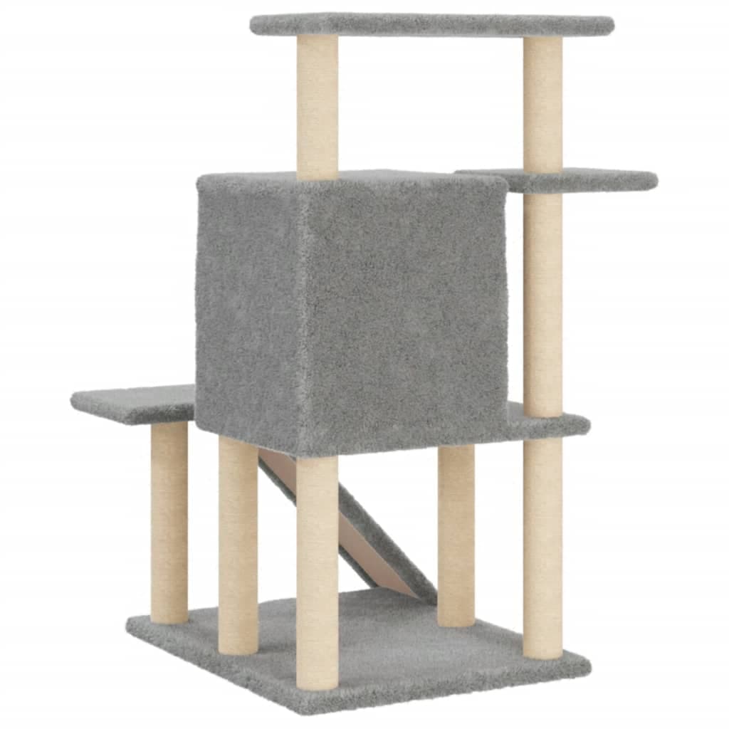 Albero per Gatti con Tiragraffi in Sisal Grigio Chiaro 97 cm — miniatura 5 di 7