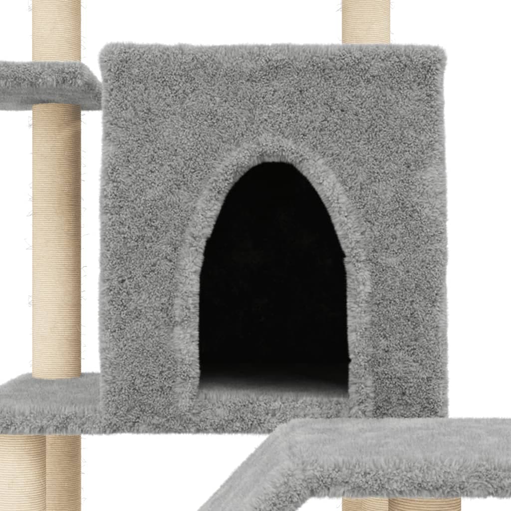 Albero per Gatti con Tiragraffi in Sisal Grigio Chiaro 97 cm — miniatura 6 di 7