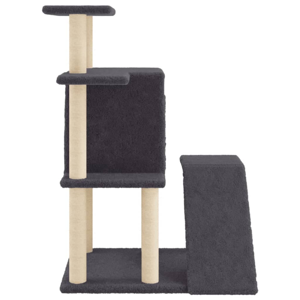 Albero per Gatti con Tiragraffi in Sisal Grigio Scuro 97 cm — miniatura 4 di 7