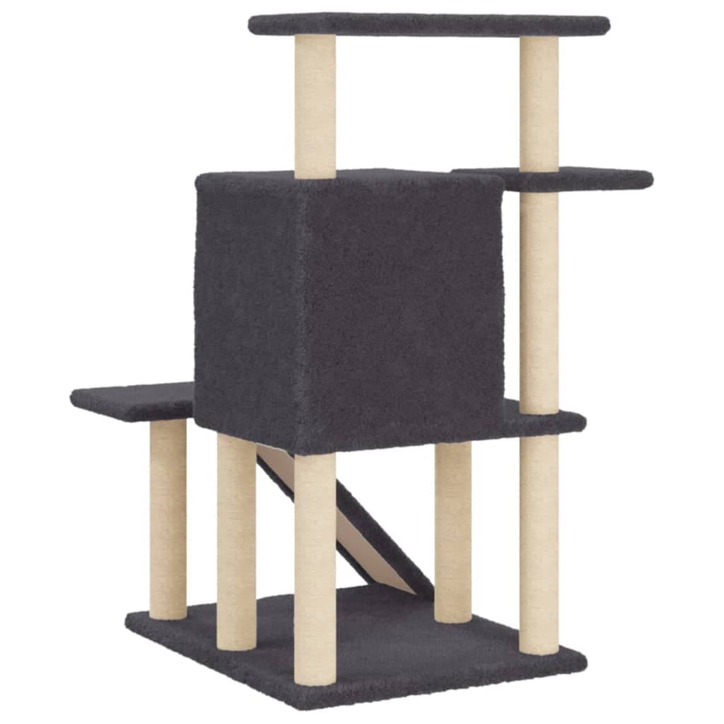 Albero per Gatti con Tiragraffi in Sisal Grigio Scuro 97 cm — miniatura 5 di 7