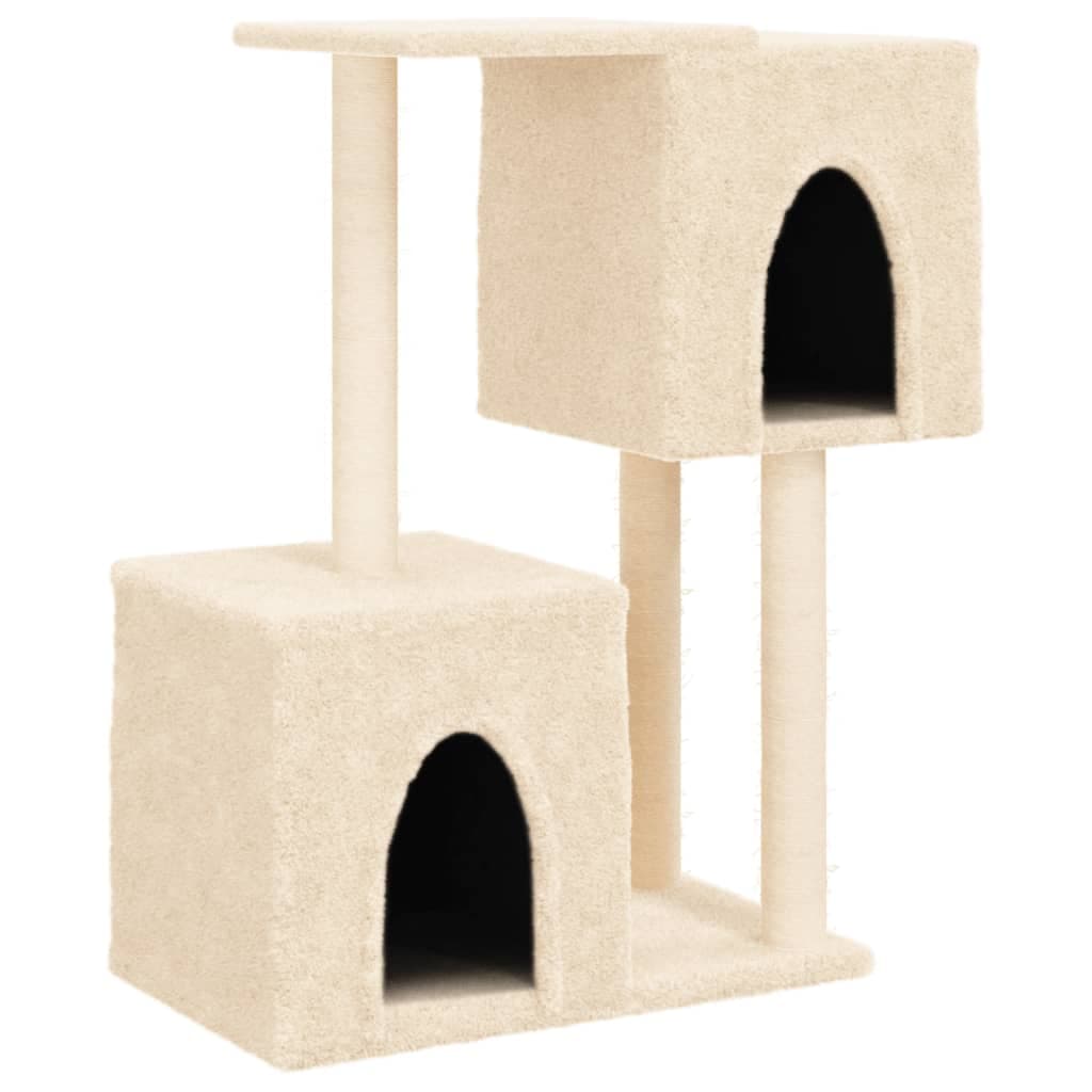 Albero per Gatti con Tiragraffi in Sisal Crema 86 cm — miniatura 2 di 7