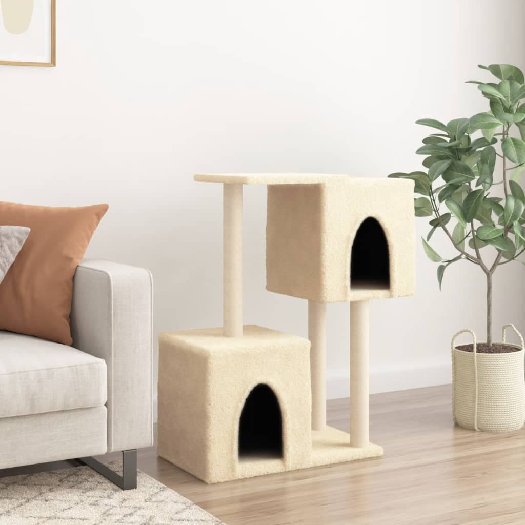 Albero per Gatti con Tiragraffi in Sisal Crema 86 cm — miniatura 3 di 7