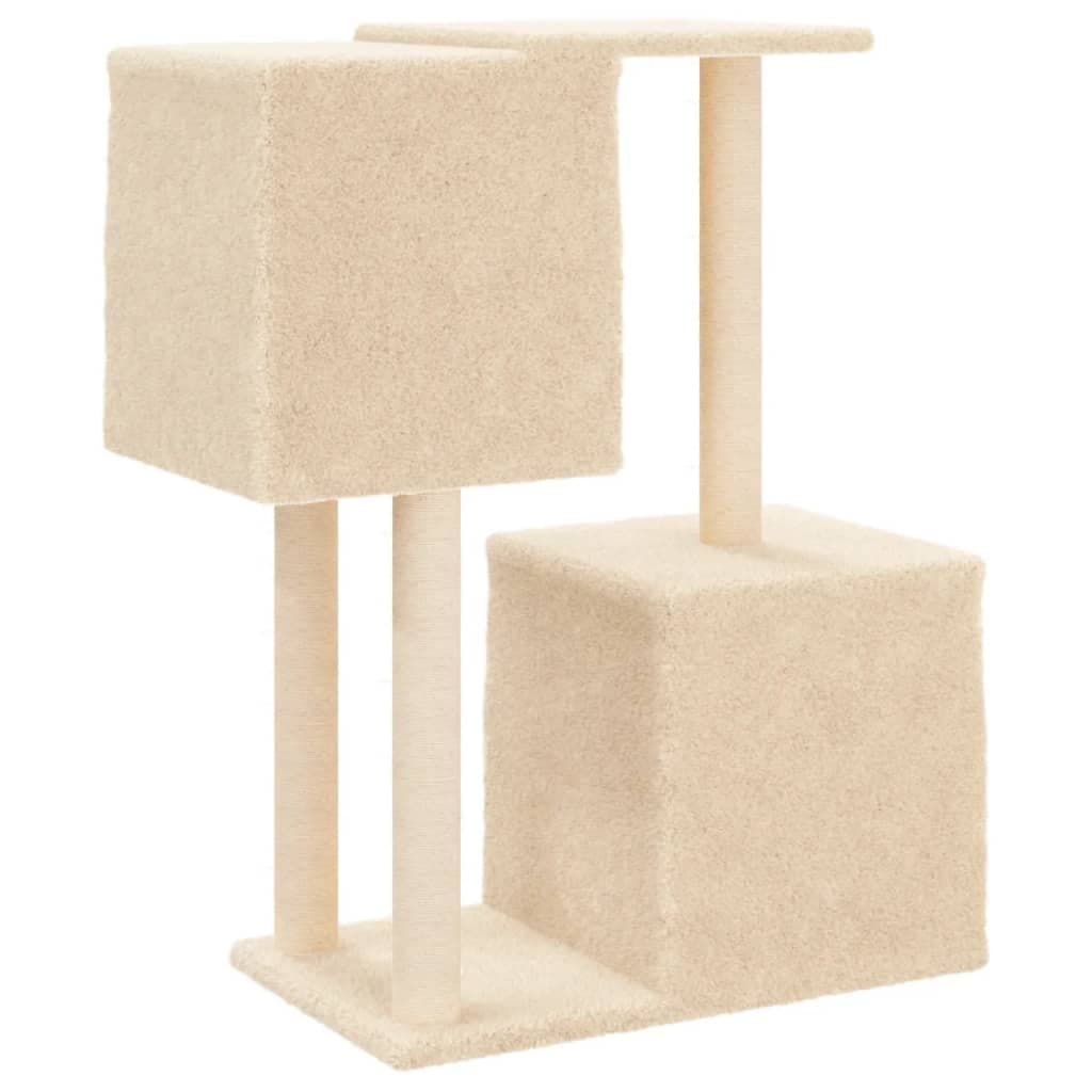 Albero per Gatti con Tiragraffi in Sisal Crema 86 cm — miniatura 5 di 7