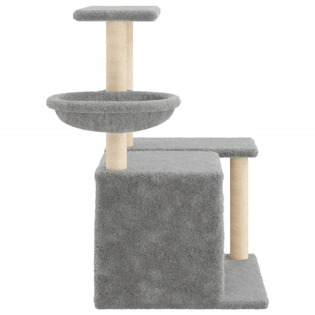 Albero per Gatti con Tiragraffi in Sisal Grigio Chiaro 83 cm — miniatura 4 di 8