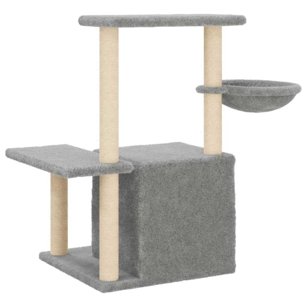 Albero per Gatti con Tiragraffi in Sisal Grigio Chiaro 83 cm — miniatura 5 di 8