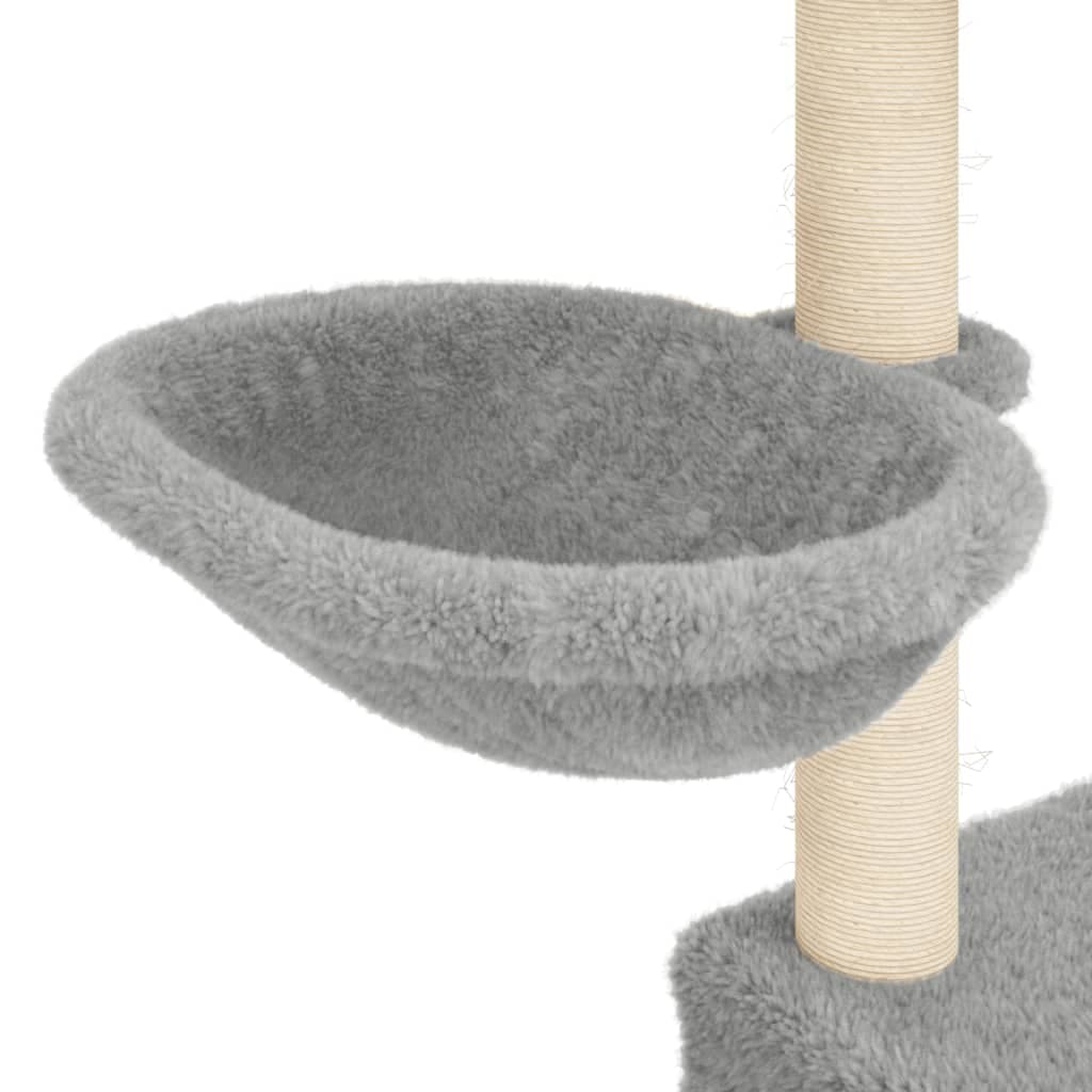 Albero per Gatti con Tiragraffi in Sisal Grigio Chiaro 83 cm — miniatura 7 di 8