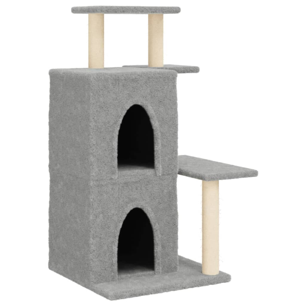Albero per Gatti con Tiragraffi in Sisal Grigio Chiaro 97 cm — miniatura 2 di 7