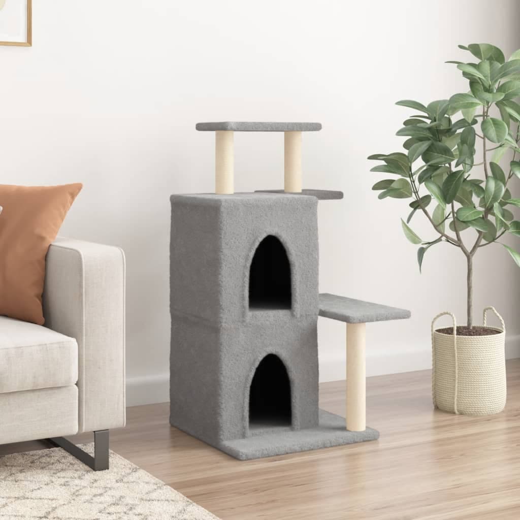 Albero per Gatti con Tiragraffi in Sisal Grigio Chiaro 97 cm — miniatura 3 di 7
