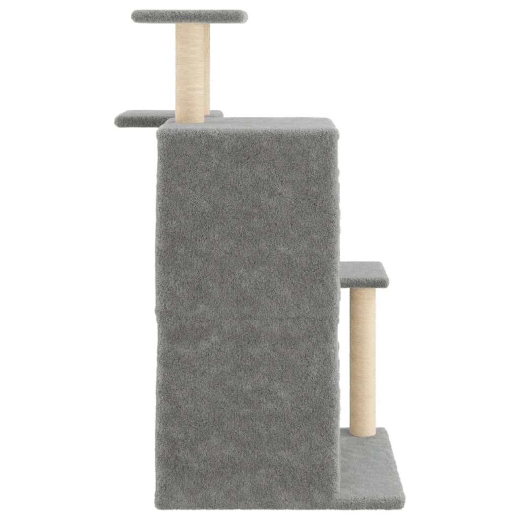 Albero per Gatti con Tiragraffi in Sisal Grigio Chiaro 97 cm — miniatura 4 di 7