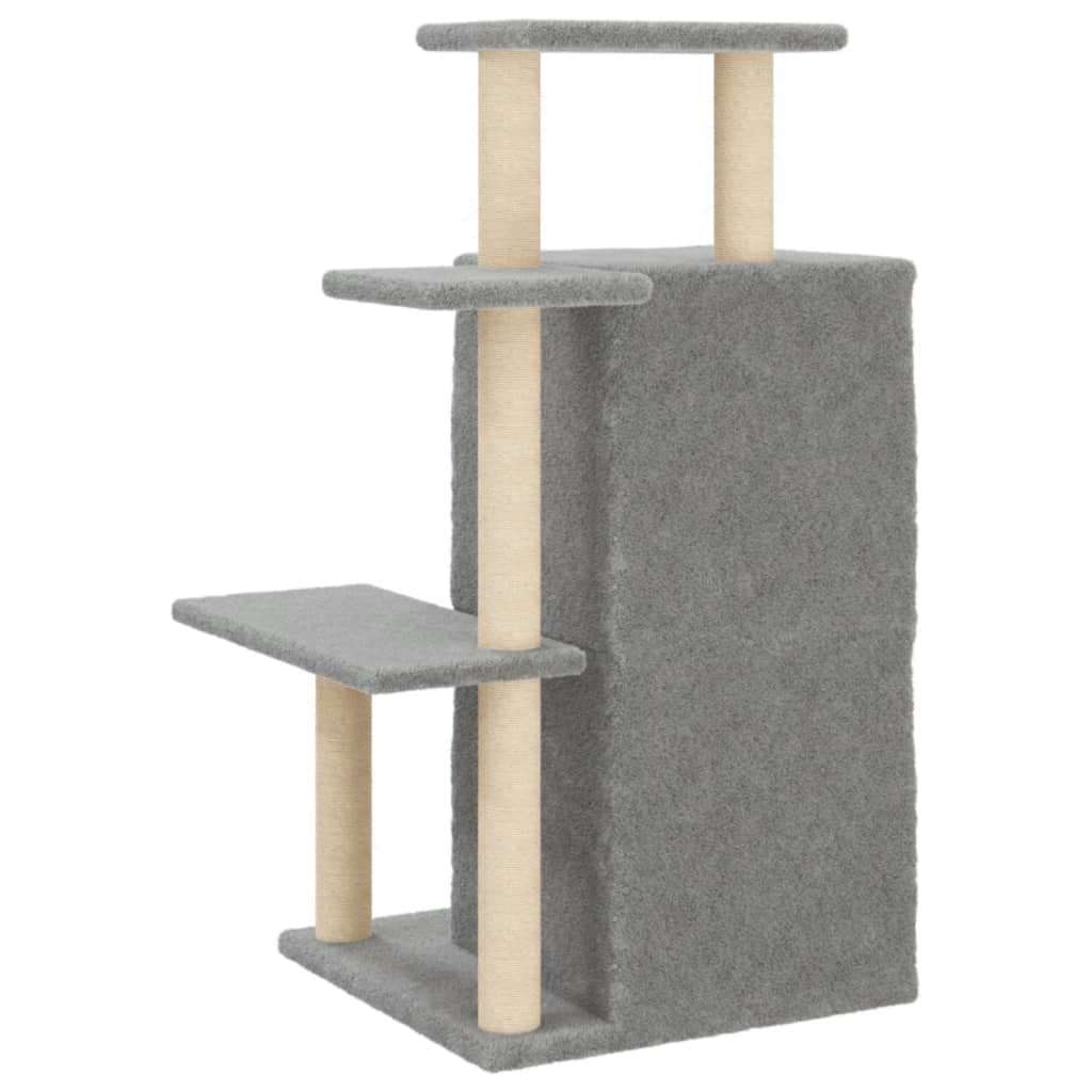 Albero per Gatti con Tiragraffi in Sisal Grigio Chiaro 97 cm — miniatura 5 di 7
