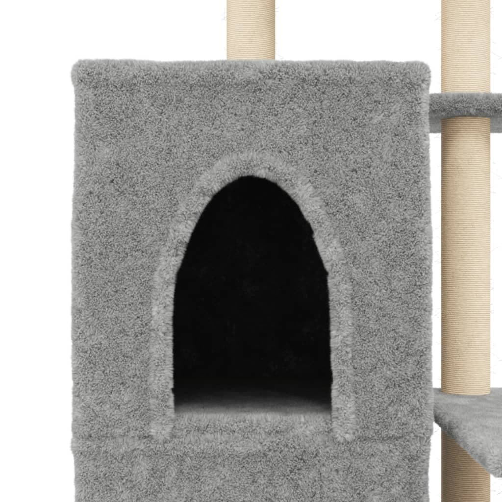 Albero per Gatti con Tiragraffi in Sisal Grigio Chiaro 97 cm — miniatura 6 di 7