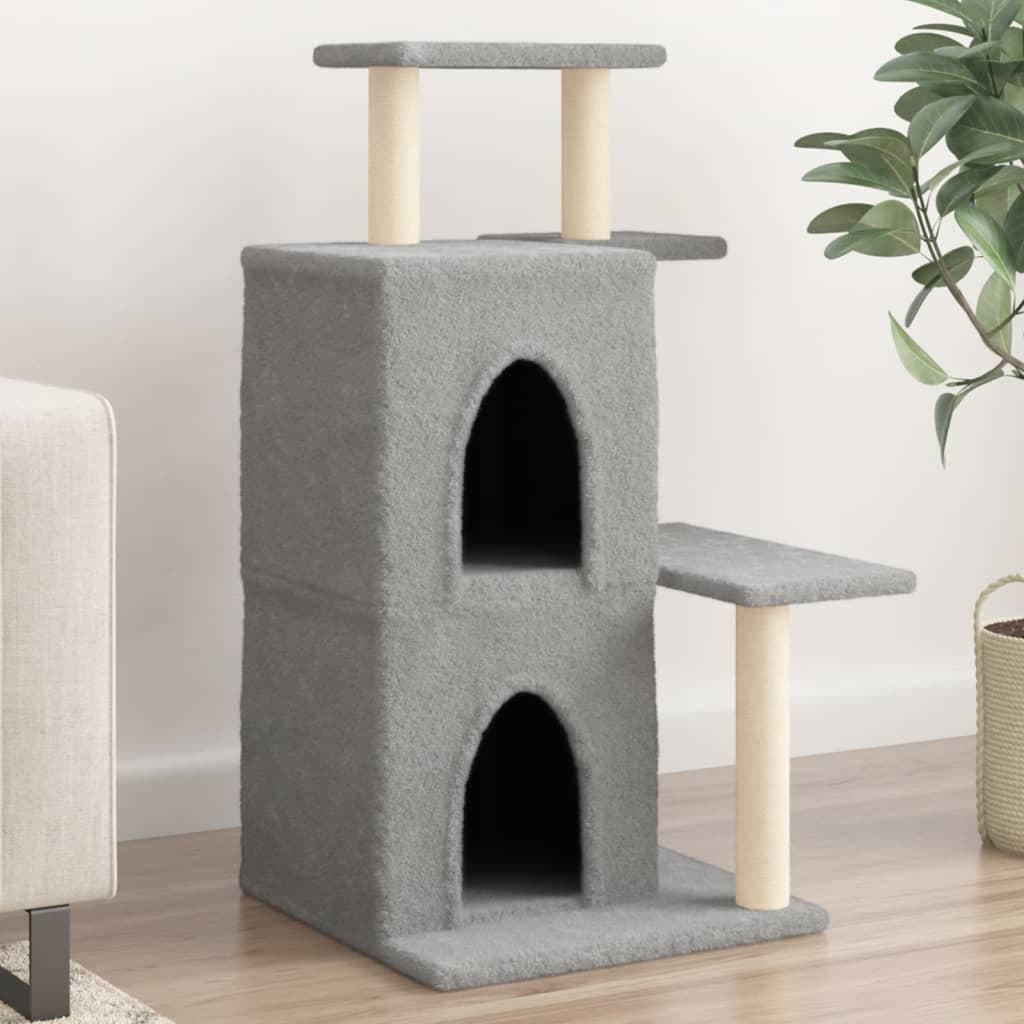 Albero per Gatti con Tiragraffi in Sisal Grigio Chiaro 97 cm — miniatura 1 di 7