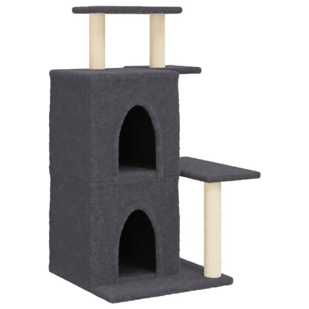 Albero per Gatti con Tiragraffi in Sisal Grigio Scuro 97 cm — miniatura 2 di 7