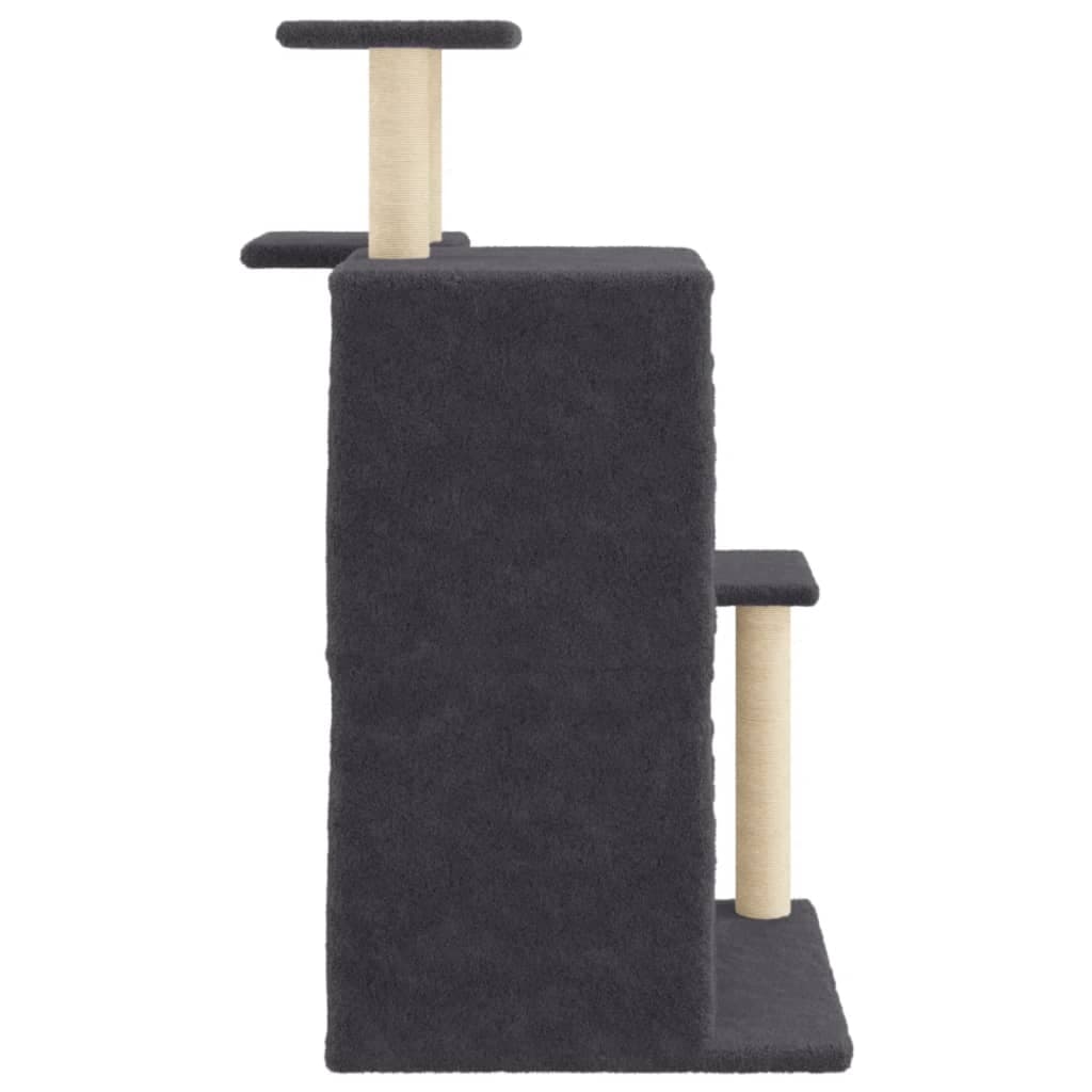 Albero per Gatti con Tiragraffi in Sisal Grigio Scuro 97 cm — miniatura 4 di 7
