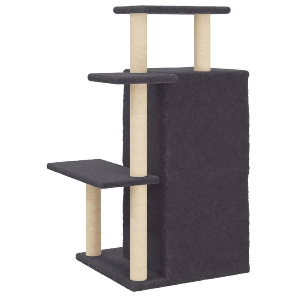 Albero per Gatti con Tiragraffi in Sisal Grigio Scuro 97 cm — miniatura 5 di 7