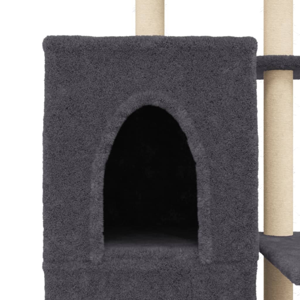 Albero per Gatti con Tiragraffi in Sisal Grigio Scuro 97 cm — miniatura 6 di 7