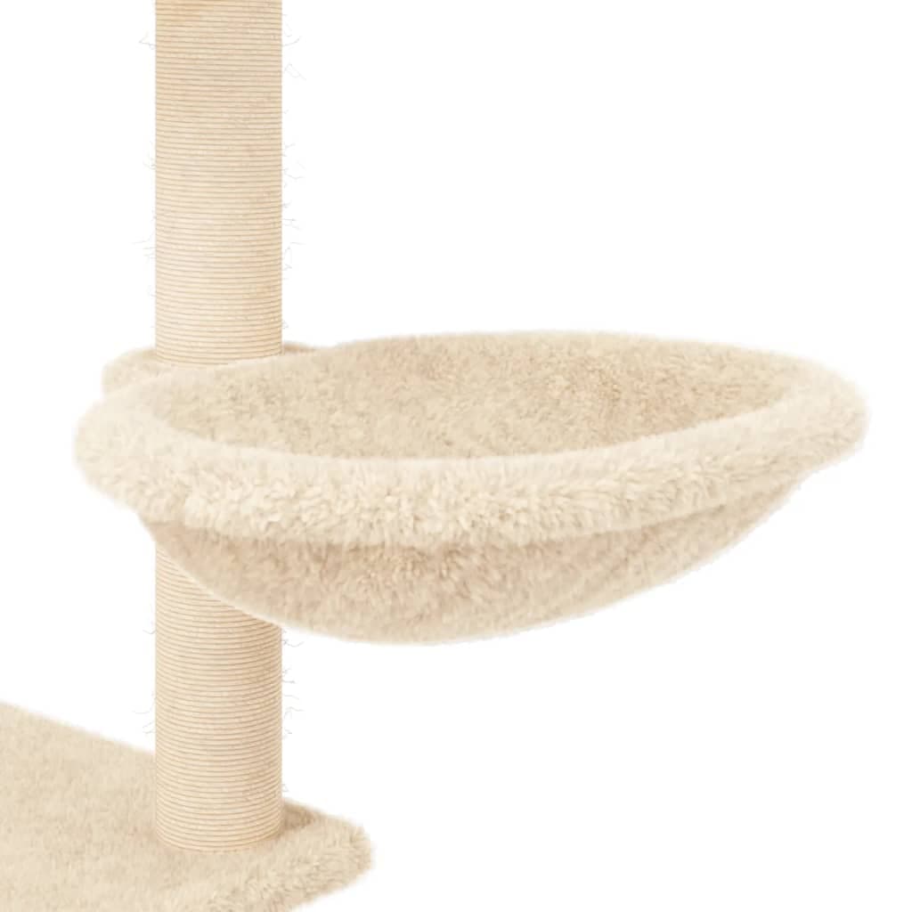 Albero per Gatti con Tiragraffi in Sisal Crema 153 cm — miniatura 7 di 8
