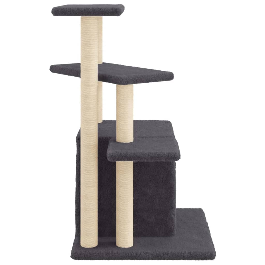 Albero per Gatti con Tiragraffi in Sisal Grigio Scuro 83,5 cm — miniatura 4 di 7