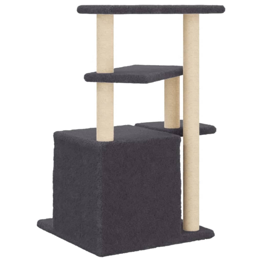 Albero per Gatti con Tiragraffi in Sisal Grigio Scuro 83,5 cm — miniatura 5 di 7