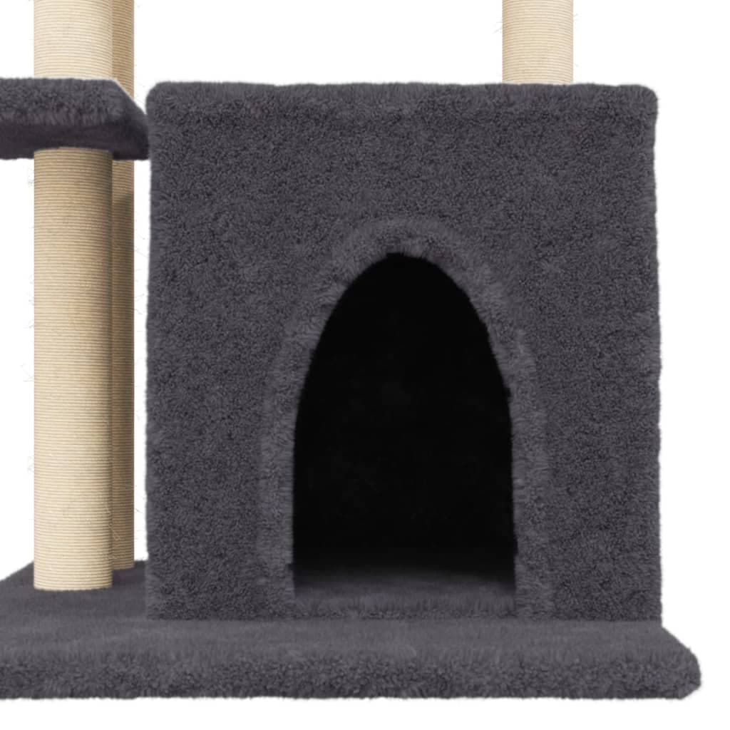 Albero per Gatti con Tiragraffi in Sisal Grigio Scuro 83,5 cm — miniatura 6 di 7