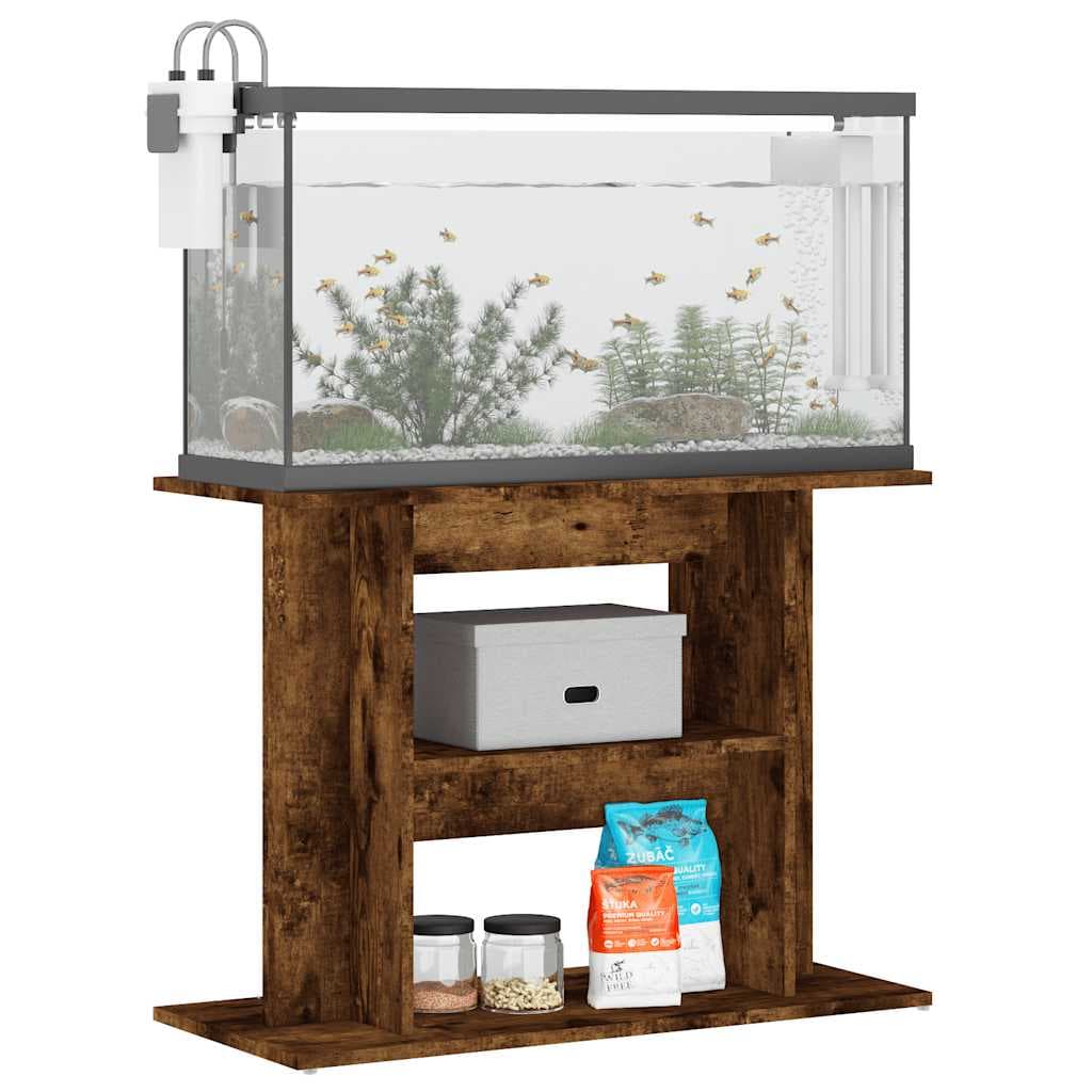 Supporto per acquario in rovere affumicato 80x35x60 cm — miniatura 5 di 8