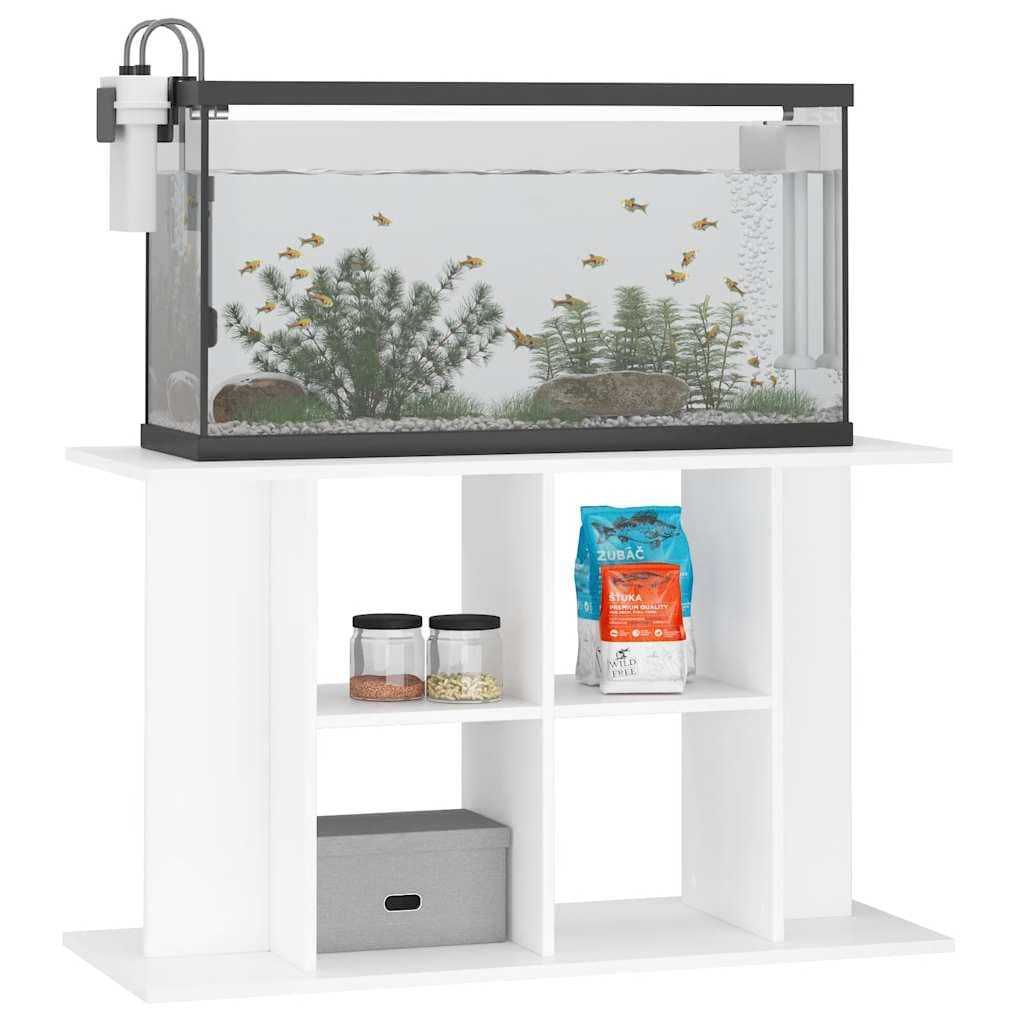 Supporto per Acquario 100x40x60 cm in Legno Multistrato Bianco — miniatura 6 di 9