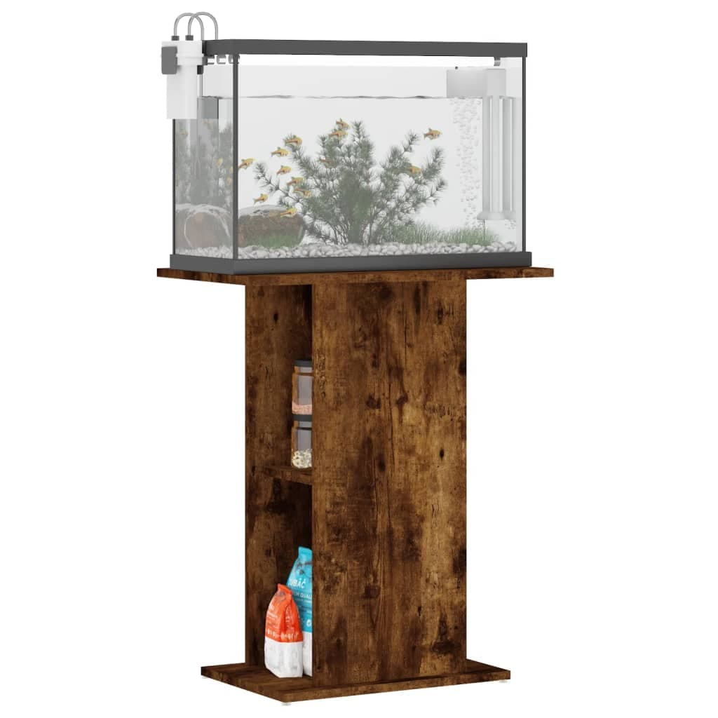Supporto Acquario 60,5x36x72,5 cm Legno Multistrato Rovere Fumo — miniatura 5 di 8