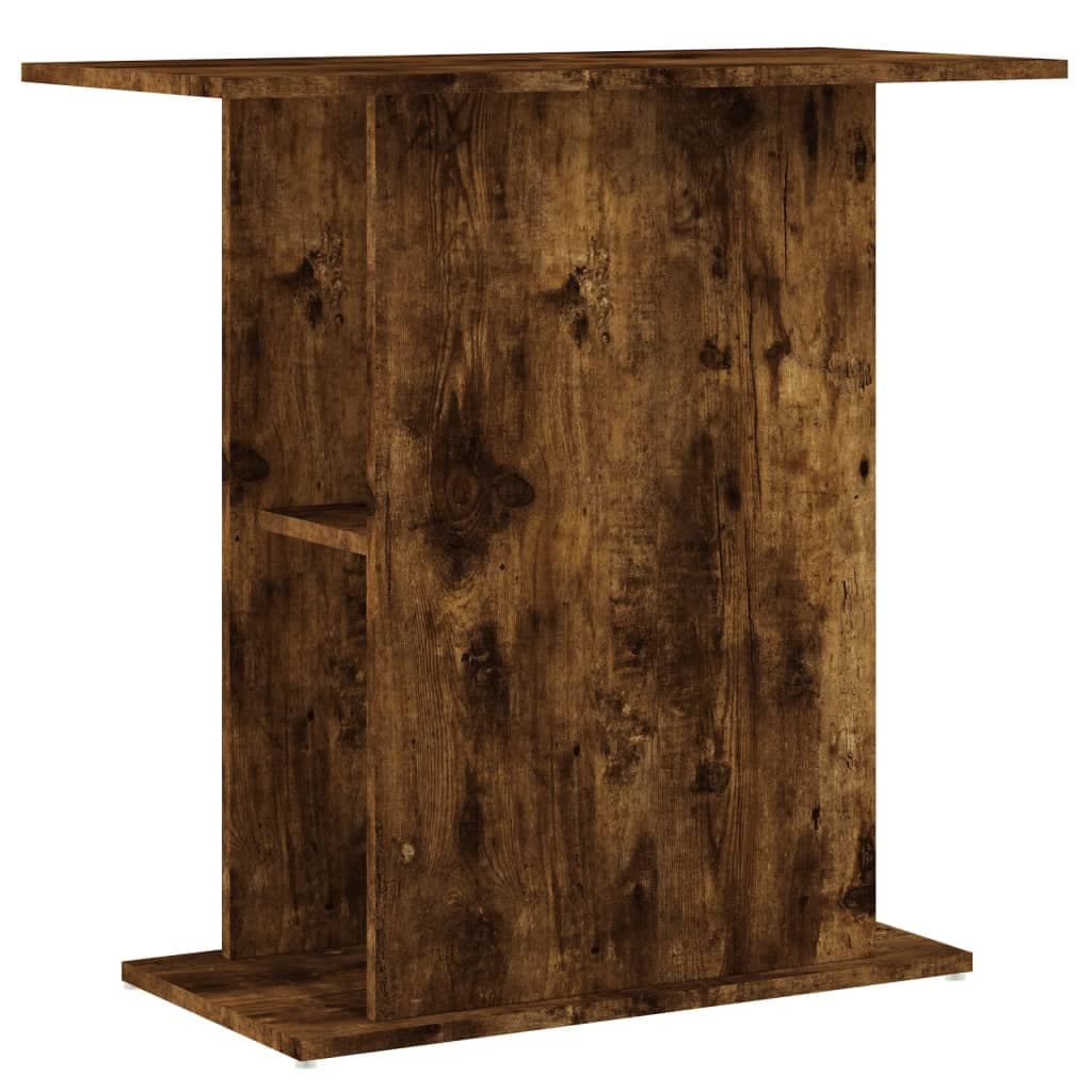 Supporto Acquario 75x36x72,5 cm Legno Multistrato Rovere Fumo — miniatura 2 di 8