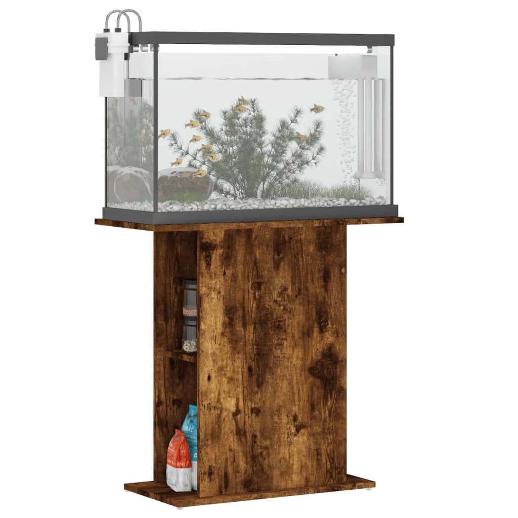 Supporto Acquario 75x36x72,5 cm Legno Multistrato Rovere Fumo — miniatura 5 di 8