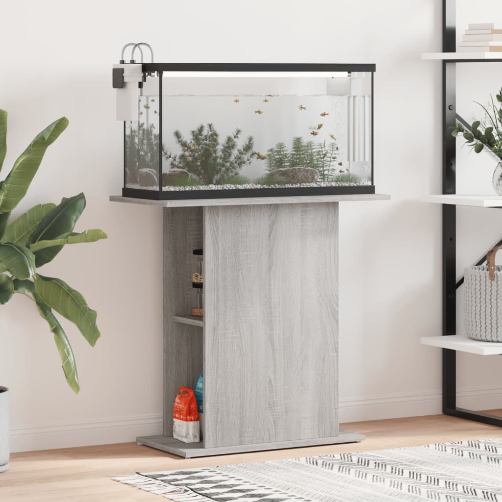 Supporto per Acquario 75x36x72,5 cm Multistrato Grigio Sonoma — miniatura 1 di 8