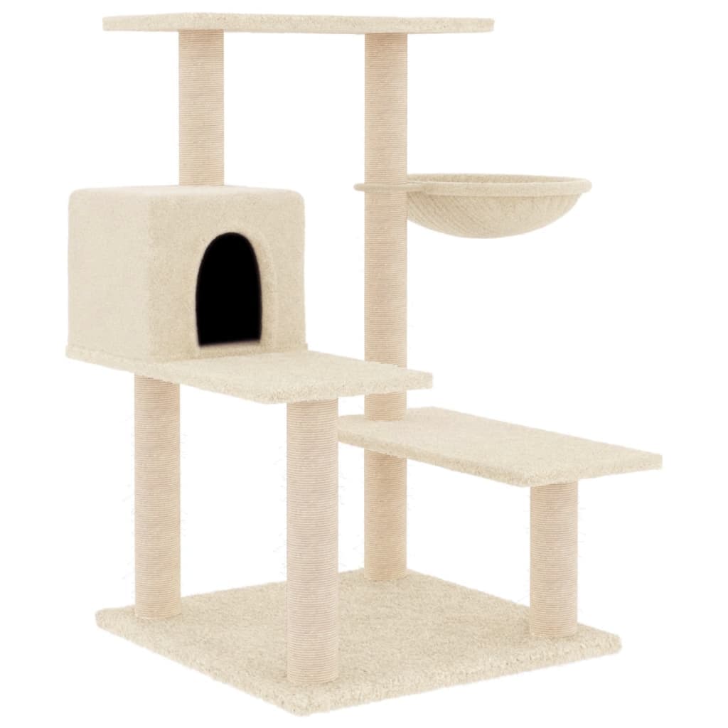 Albero per Gatti con Tiragraffi in Sisal Crema 82,5 cm — miniatura 2 di 7