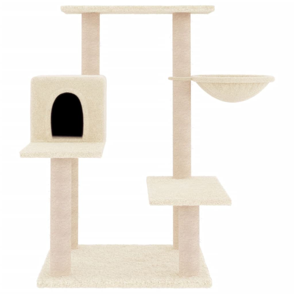 Albero per Gatti con Tiragraffi in Sisal Crema 82,5 cm — miniatura 3 di 7