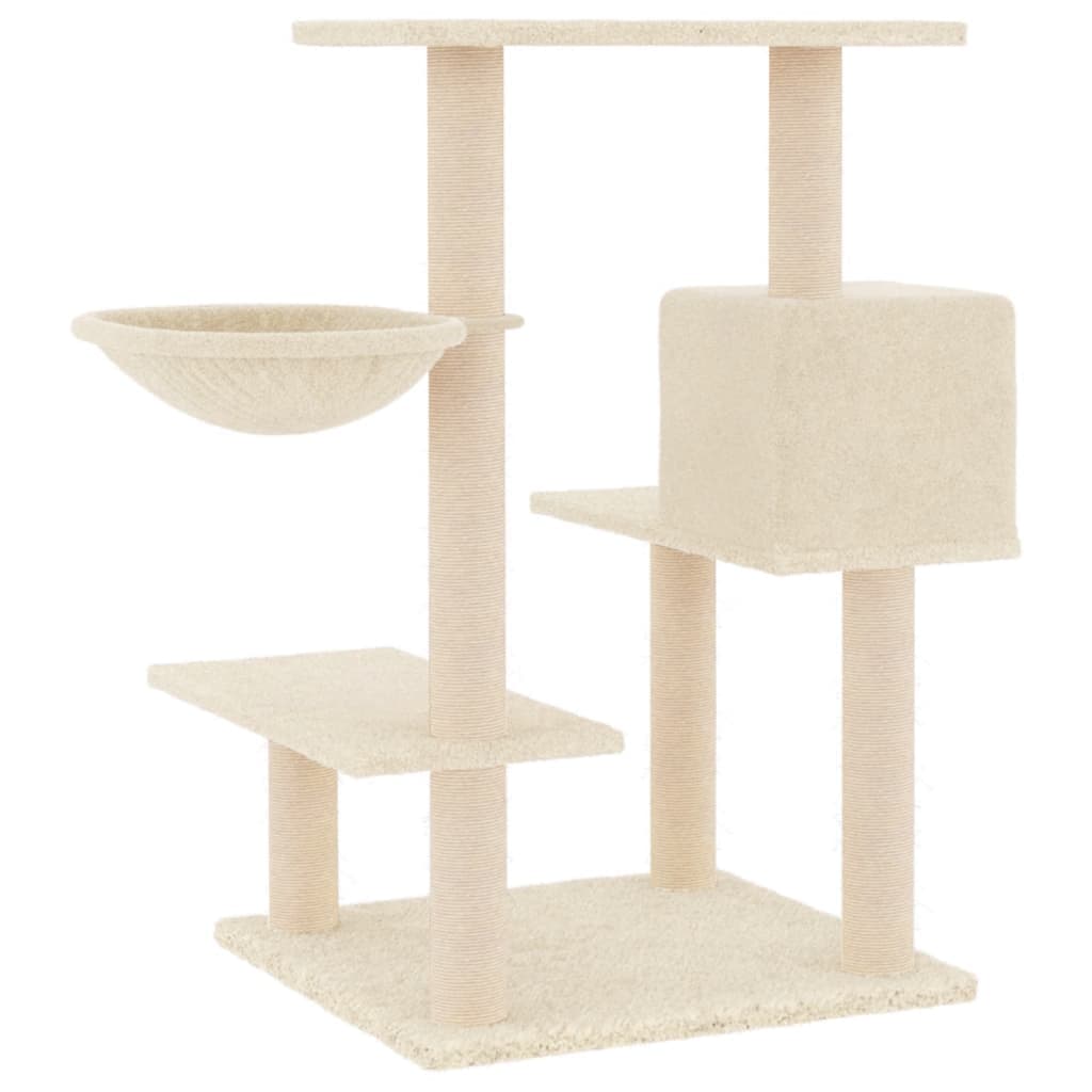 Albero per Gatti con Tiragraffi in Sisal Crema 82,5 cm — miniatura 4 di 7