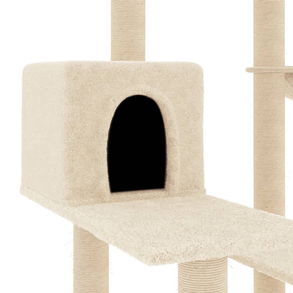 Albero per Gatti con Tiragraffi in Sisal Crema 82,5 cm — miniatura 5 di 7