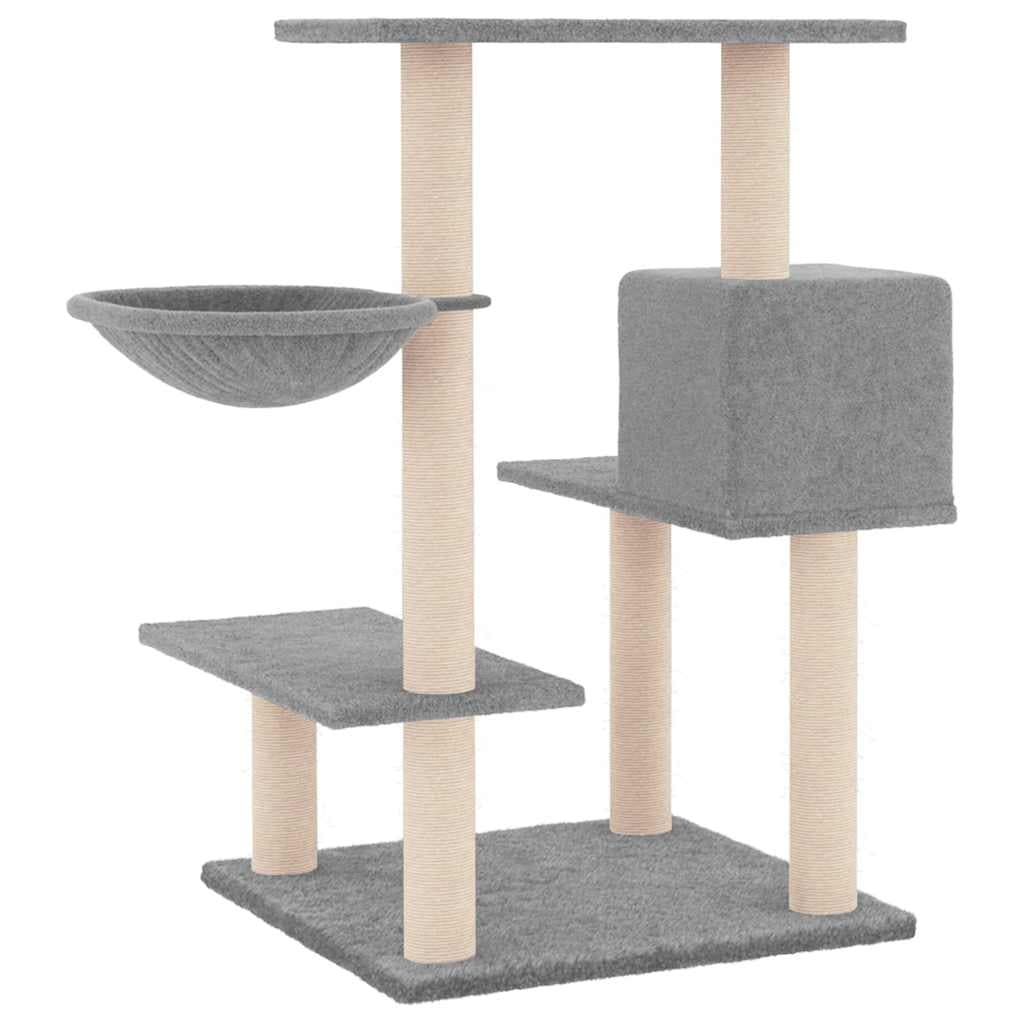 Albero per Gatti con Tiragraffi in Sisal Grigio Chiaro 82,5 cm — miniatura 4 di 7
