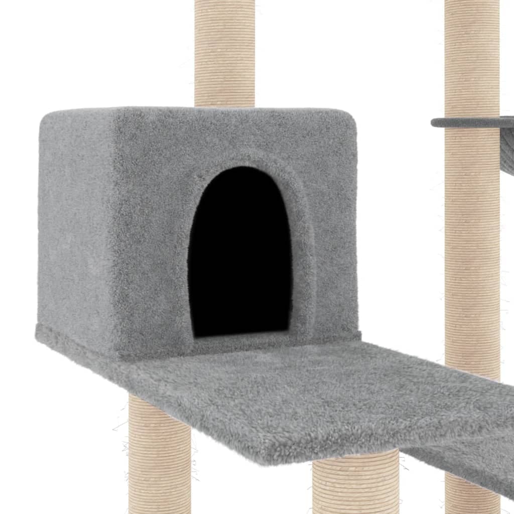 Albero per Gatti con Tiragraffi in Sisal Grigio Chiaro 82,5 cm — miniatura 5 di 7