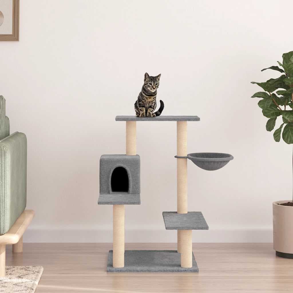 Albero per Gatti con Tiragraffi in Sisal Grigio Chiaro 82,5 cm — miniatura 1 di 7